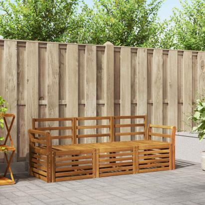Seturi de canapele 3 pcs natural Lemn Solid de Acacia GartenMobel Dekor