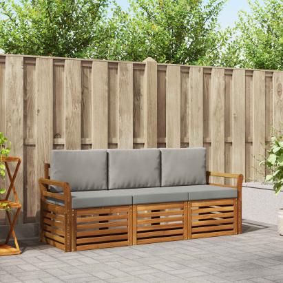 Seturi de canapele cu pernă 3 pcs Gri natural și deschis GartenMobel Dekor