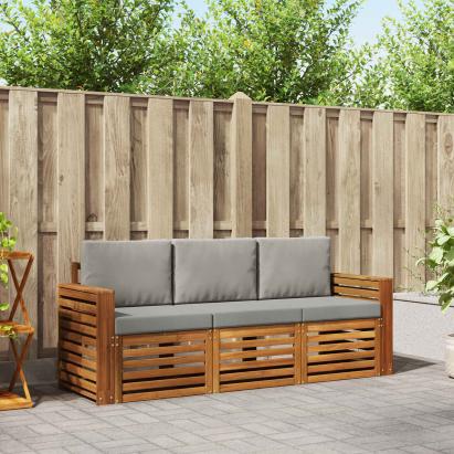 Seturi de canapele cu pernă 3 pcs Gri natural și deschis GartenMobel Dekor