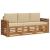 Seturi de canapele 3 pcs Natural și Bej Lemn Solid de Acacia GartenMobel Dekor