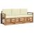 Seturi de canapele 3 pcs Natural și Crem Lemn Solid de Acacia GartenMobel Dekor