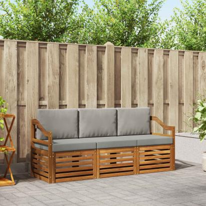 Seturi de canapele cu pernă 3 pcs Gri natural și deschis GartenMobel Dekor