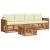 Seturi de canapele 5 pcs Natural și Crem Lemn Solid de Acacia GartenMobel Dekor