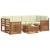 Seturi de canapele 7 pcs Natural și Crem Lemn Solid de Acacia GartenMobel Dekor