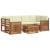 Seturi de canapele 7 pcs Natural și Crem Lemn Solid de Acacia GartenMobel Dekor