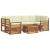Seturi de canapele 7 pcs Natural și Crem Lemn Solid de Acacia GartenMobel Dekor