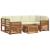 Seturi de canapele 7 pcs Natural și Crem Lemn Solid de Acacia GartenMobel Dekor