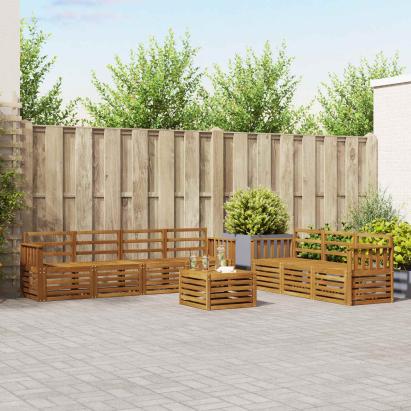 Seturi de canapele 8 pcs natural Lemn Solid de Acacia GartenMobel Dekor