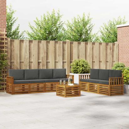 Seturi de canapele cu pernă 8 pcs Natural și Antracit GartenMobel Dekor