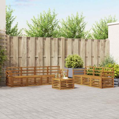 Seturi de canapele 8 pcs natural Lemn Solid de Acacia GartenMobel Dekor