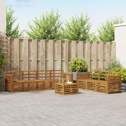 Seturi de canapele 8 pcs natural Lemn Solid de Acacia GartenMobel Dekor