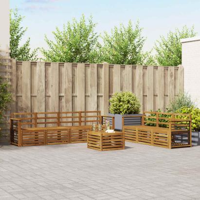 Seturi de canapele 8 pcs natural Lemn Solid de Acacia GartenMobel Dekor