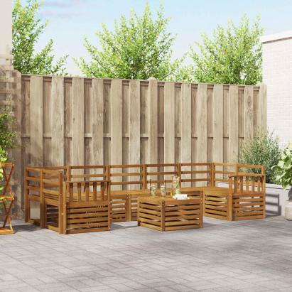 Seturi de canapele 8 pcs natural Lemn Solid de Acacia GartenMobel Dekor