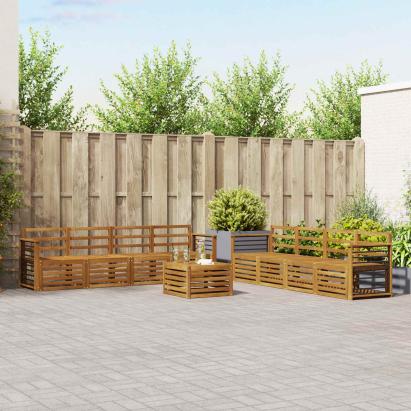 Seturi de canapele 9 pcs natural Lemn Solid de Acacia GartenMobel Dekor