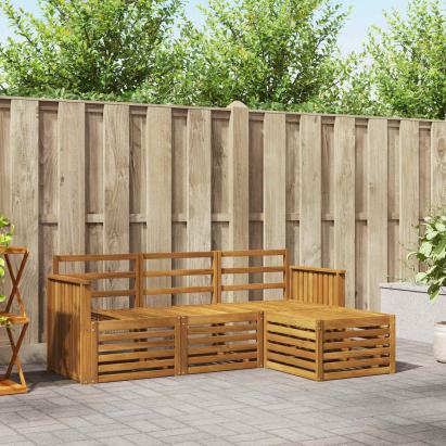 Seturi de canapele 4 pcs natural Lemn Solid de Acacia GartenMobel Dekor