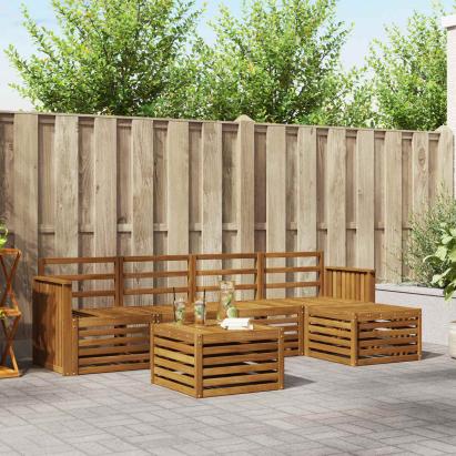Seturi de canapele 6 pcs natural Lemn Solid de Acacia GartenMobel Dekor