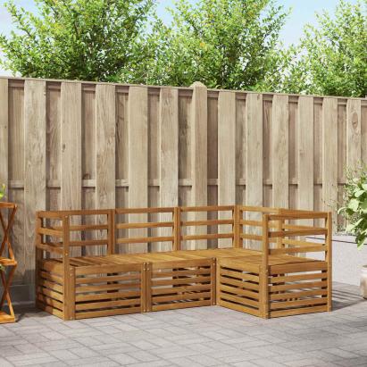 Seturi de canapele 4 pcs natural Lemn Solid de Acacia GartenMobel Dekor