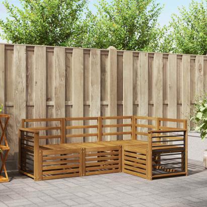 Seturi de canapele 4 pcs natural Lemn Solid de Acacia GartenMobel Dekor
