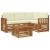 Seturi de mobilier cu pernă 5 pcs Natural și Crem Lemn compozit GartenMobel Dekor