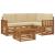 Seturi de mobilier cu pernă 5 pcs Natural și Bej Lemn compozit GartenMobel Dekor
