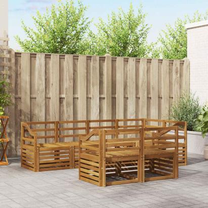 Seturi de canapele 7 pcs natural Lemn Solid de Acacia GartenMobel Dekor