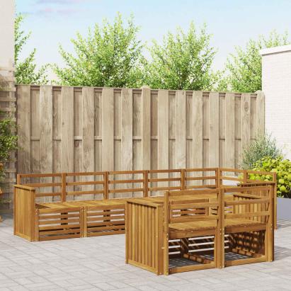 Seturi de canapele 8 pcs natural Lemn Solid de Acacia GartenMobel Dekor