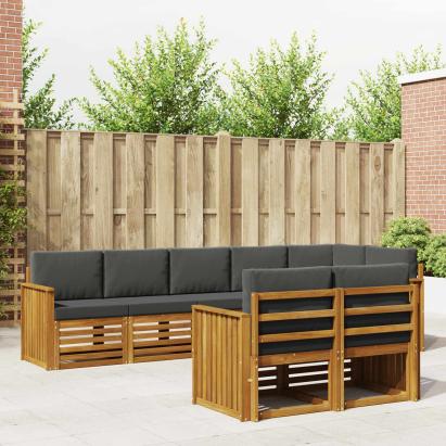 Seturi de canapele cu pernă 8 pcs Natural și Antracit GartenMobel Dekor