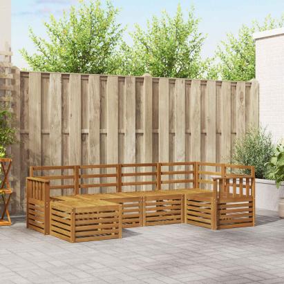Seturi de canapele 6 pcs natural Lemn Solid de Acacia GartenMobel Dekor