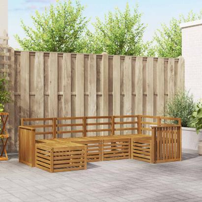 Seturi de canapele 6 pcs natural Lemn Solid de Acacia GartenMobel Dekor