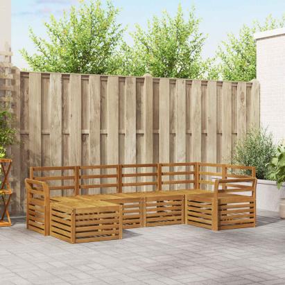 Seturi de canapele 6 pcs natural Lemn Solid de Acacia GartenMobel Dekor