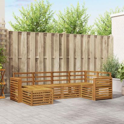 Seturi de canapele 6 pcs natural Lemn Solid de Acacia GartenMobel Dekor