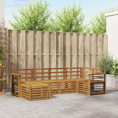 Seturi de canapele 6 pcs natural Lemn Solid de Acacia GartenMobel Dekor
