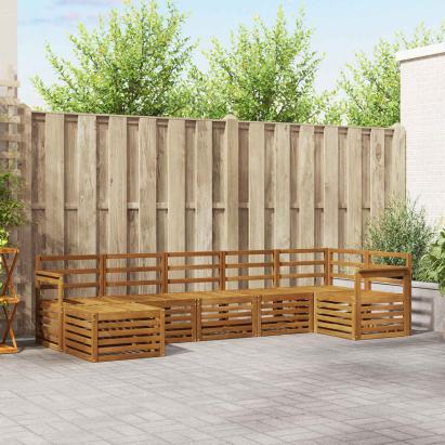 Seturi de canapele 7 pcs natural Lemn Solid de Acacia GartenMobel Dekor
