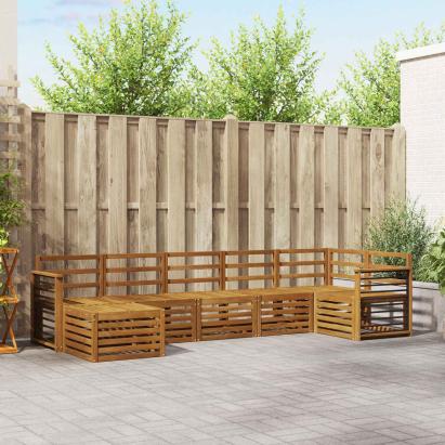 Seturi de canapele 7 pcs natural Lemn Solid de Acacia GartenMobel Dekor