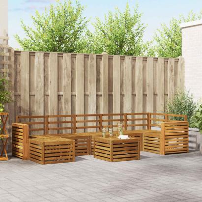 Seturi de canapele 8 pcs natural Lemn Solid de Acacia GartenMobel Dekor
