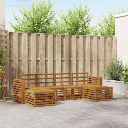 Seturi de canapele 6 pcs natural Lemn Solid de Acacia GartenMobel Dekor