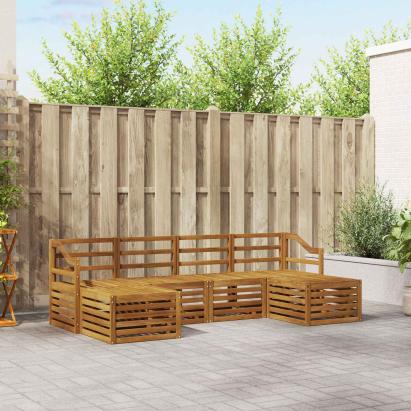 Seturi de canapele 6 pcs natural Lemn Solid de Acacia GartenMobel Dekor