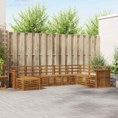 Seturi de canapele 8 pcs natural Lemn Solid de Acacia GartenMobel Dekor
