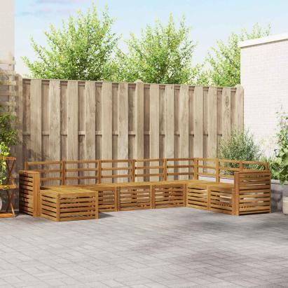 Seturi de canapele 8 pcs natural Lemn Solid de Acacia GartenMobel Dekor