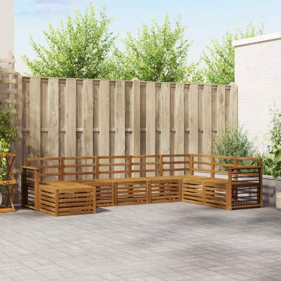 Seturi de canapele 8 pcs natural Lemn Solid de Acacia GartenMobel Dekor