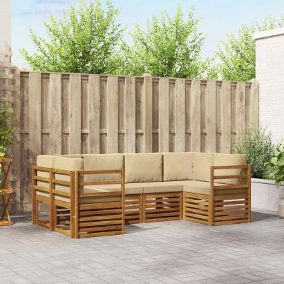 Seturi de canapele cu pernă 20 pcs natural Lemn Solid de Acacia GartenMobel Dekor