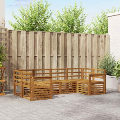 Seturi de canapele 6 pcs natural Lemn Solid de Acacia GartenMobel Dekor
