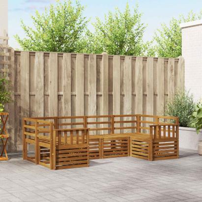 Seturi de canapele 6 pcs natural Lemn Solid de Acacia GartenMobel Dekor
