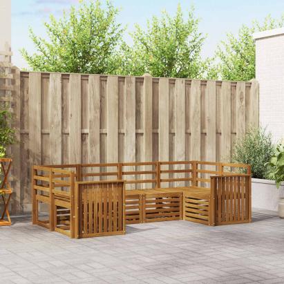 Seturi de canapele 6 pcs natural Lemn Solid de Acacia GartenMobel Dekor