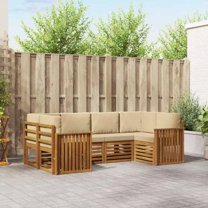 Seturi de canapele cu pernă 20 pcs natural Lemn Solid de Acacia GartenMobel Dekor