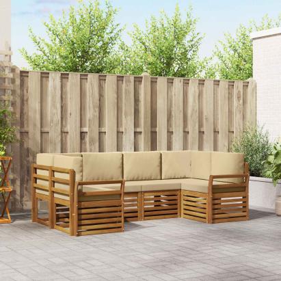 Seturi de canapele cu pernă 20 pcs natural Lemn Solid de Acacia GartenMobel Dekor