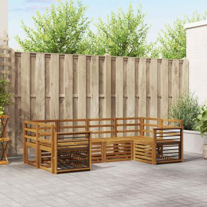 Seturi de canapele 6 pcs natural Lemn Solid de Acacia GartenMobel Dekor