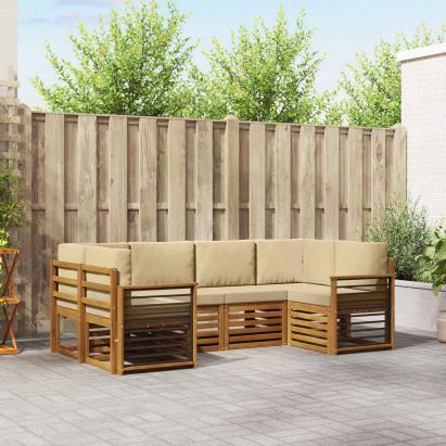 Seturi de canapele cu pernă 20 pcs natural Lemn Solid de Acacia GartenMobel Dekor