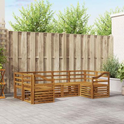 Seturi de canapele 6 pcs natural Lemn Solid de Acacia GartenMobel Dekor