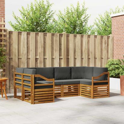 Seturi de canapele cu pernă 20 pcs Natural și Antracit GartenMobel Dekor